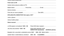 Dotazník k uzavření smlouvy